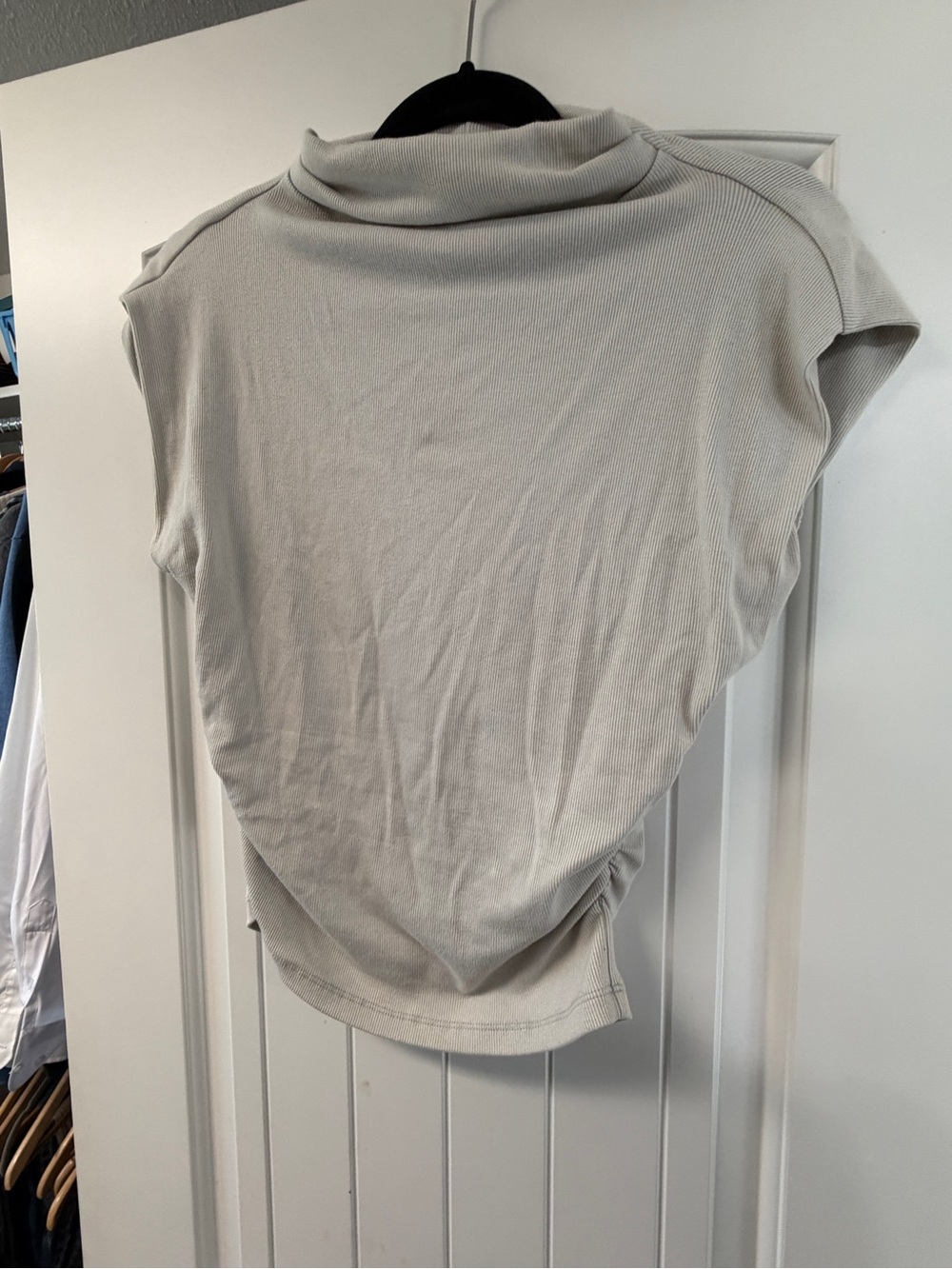 Michael Stars Sleeveless Mock Neck Top - Light Gray